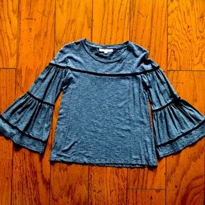 Adorable XS Loft bell sleeved, striped shirt